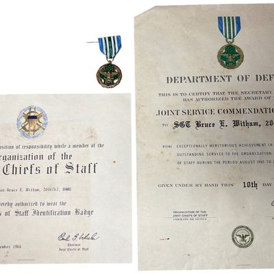 Sale Photo Thumbnail #578: Vietnam War USMC Joint Service Commendation Medal and Document Grouping to Sergeant Bruce E. Witham