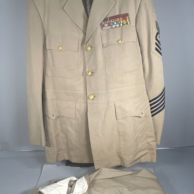 Sale Photo Thumbnail #507: U.S. Navy Service Dress Khaki Chief Petty Officer First Class Hospital Corpsman 3-War USMC veteran