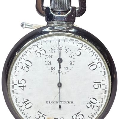 Sale Photo Thumbnail #526: WWII 1943 dated U.S. Navy Elgin Timer 15 Jewel Mechanical Stopwatch