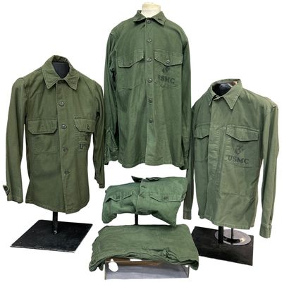 Sale Photo Thumbnail #555: Collection of USMC Vietnam War Era OG-107 Cotton Sateen Utility Uniforms