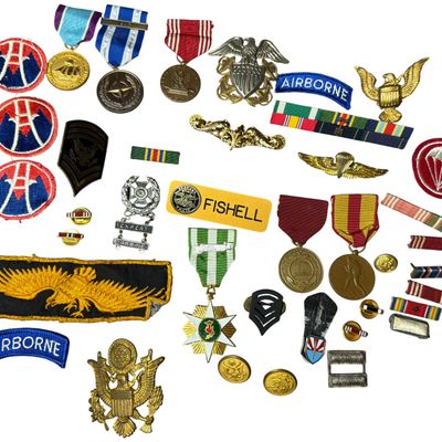 Sale Photo Thumbnail #339: A Collection of United States Military Medals Insignia and Patches