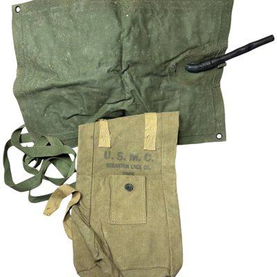 Sale Photo Thumbnail #343: World War II U.S.M.C. Canvas Field Equipment Items Including a 1945 Scranton Lace Co. Pouch