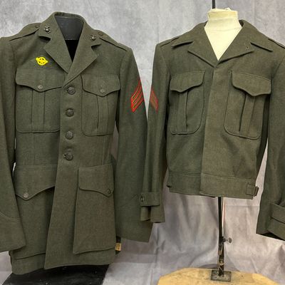 Sale Photo Thumbnail #521: A Pair of Identified USMC P1941 and M1944 Service Uniform Jackets to D L Mattern