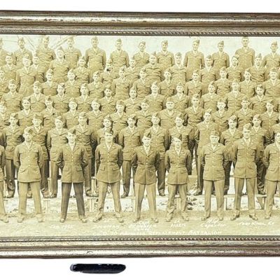 Sale Photo Thumbnail #296: WWII US Army Company D 7th Armored Replacement Battalion Panoramic Photograph Fort Knox 1945