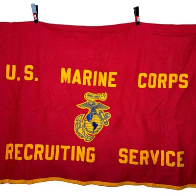 Sale Photo Thumbnail #283: U.S. Marine Corps Recruiting Service Wool Felt Table Cover
