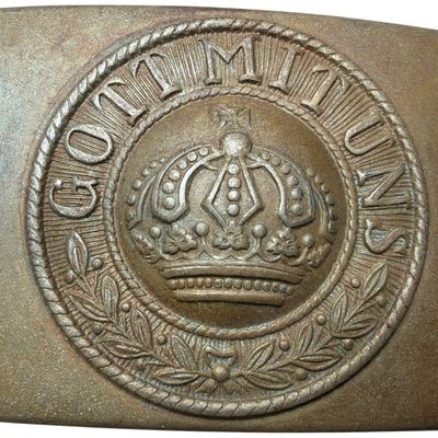 Sale Photo Thumbnail #222: WWI Imperial German Prussian Enlisted Man Model 1895 Brass Belt Buckle