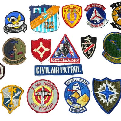 Sale Photo Thumbnail #696: A Collection of 20 Assorted United States Army, Air Force, and Civilian Aviation Embroidered Cloth Patches