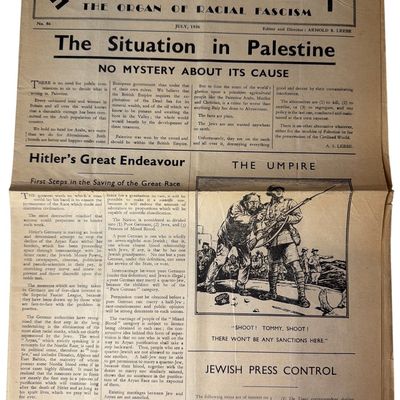 Sale Photo Thumbnail #256: Pre WWII British Imperial Fascist League Newspaper "Fascist" July 1936 No 86 Newspaper