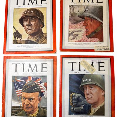 Sale Photo Thumbnail #400: A Collection of Four World War II Time The Weekly Newsmagazine Issues Featuring General George S. Patton