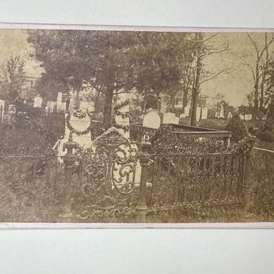 Sale Photo Thumbnail #189: Civil War Stonewall Jackson Grave CDV by Michael Miley Lexington Virginia Photographer