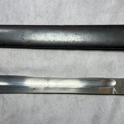 Sale Photo Thumbnail #240: WWI Imperial German Seitengewehr M1898/05 a.A. Butcher Blade Bayonet and Scabbard by W.K. & C. Weyersberg Kirschbaum and Cie 1916