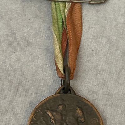Sale Photo Thumbnail #237: WWI Italian Genoa St George Medal With Original Ribbon Presented to United States Soldiers in the 332nd Infantry Regiment