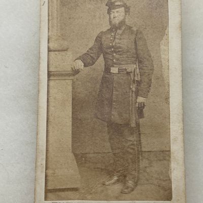 Sale Photo Thumbnail #196: Civil War Union Armed Officer CDV by Webster and Bro. Louisville Kentucky