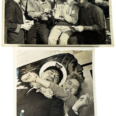 Sale Photo Thumbnail #510: WWII 1945 U.S. Coast Guard Press Photos Jack Dempsey World Heavyweight Boxing Champion