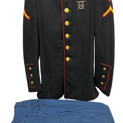 Sale Photo Thumbnail #281: WWII United States Marine Corps Identified Ship's Detachment Dress Blue Uniform Set