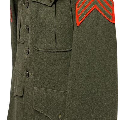 Sale Photo Thumbnail #340: WWII Identified USMC 1st Marine Division Guadalcanal Tunic to Sergeant Charles P. Langworthy