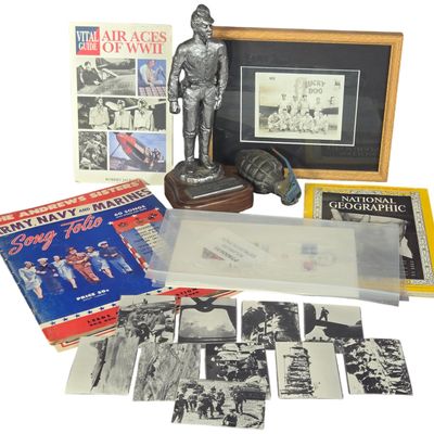 Sale Photo Thumbnail #654: A Group of US Military Memorabilia and Ephemera Including WWII Photography and an Inert M21 Practice Grenade