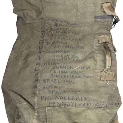 Sale Photo Thumbnail #571: Personalized US Navy USS Guam LPH-9 Sea Bag with Grenada Operation Urgent Fury and Beirut Service History