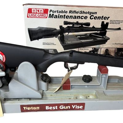 Sale Photo Thumbnail #161: Tipton Best Gun Vise, MTM Maintenance Center, and Savage Arms Rifle Stock