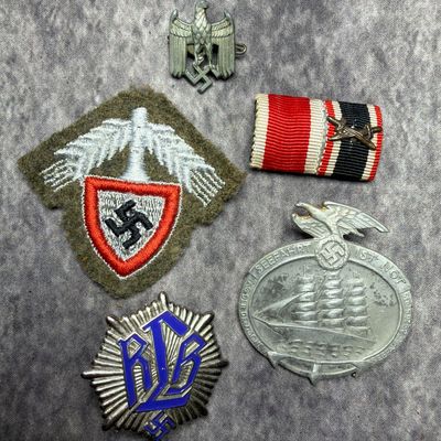 Sale Photo Thumbnail #252: WWII Nazi German Badge, Tinnie, and Ribbon Bar Lot