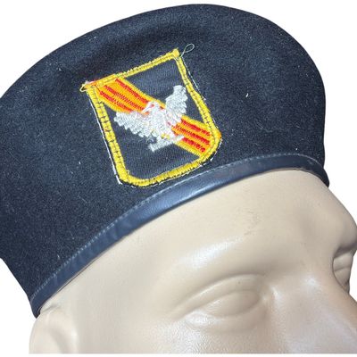 Sale Photo Thumbnail #589: Vietnam War Era Black Wool Beret with South Vietnamese Airborne Division Insignia