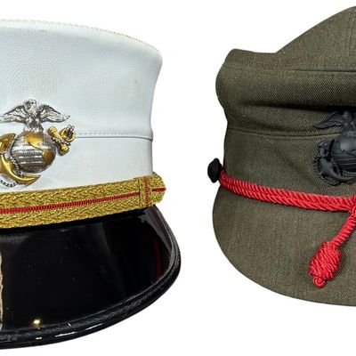 Sale Photo Thumbnail #565: Two United States Marine Corps Female Dress and Service Covers