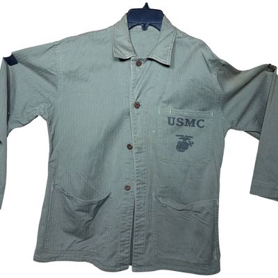 Sale Photo Thumbnail #348: WWII US Marine Corps P-41 HBT Herringbone Twill Utility Jacket
