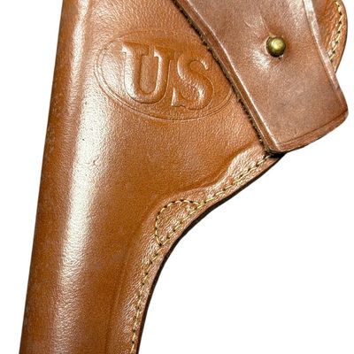 Sale Photo Thumbnail #327: US Military Model 1917 Brown Leather Revolver Holster with Lanyard
