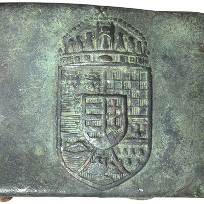 Sale Photo Thumbnail #217: Pre WWI - WW1 Austro-Hungarian Royal Hungarian Landwehr Brass Belt Buckle