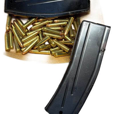 Sale Photo Thumbnail #105: A Pair of M1 Carbine Detachable Box Magazines .30 Carbine with 45 Rounds of Ammunition