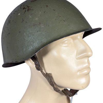 Sale Photo Thumbnail #628: Soviet SSh-40 Steel Combat Helmet with Three-Pad Leather Liner