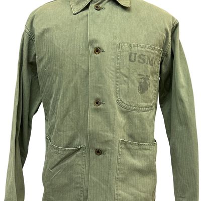 Sale Photo Thumbnail #516: Original WWII USMC P41 HBT Combat Utility Jacket Named McDowell