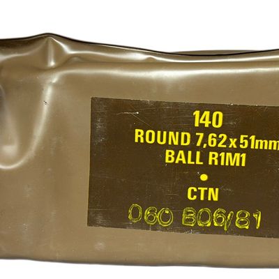 Sale Photo Thumbnail #159: Unopened South African Military 7.62x51mm Ball R1M1 Ammunition Battle Pack of 140 Rounds