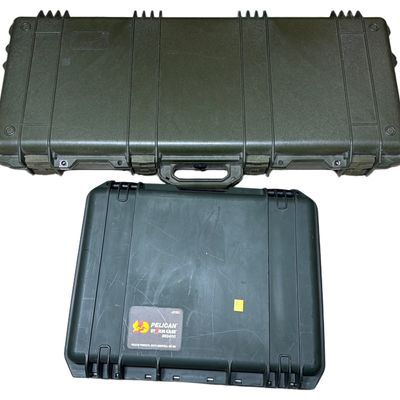 Sale Photo Thumbnail #169: Two American Olive Drab Pelican Storm Equipment Transport Cases