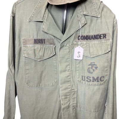 Sale Photo Thumbnail #573: United States Marine Corps 1978 OG-107 Utility Shirt and Cover Set