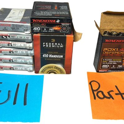 Sale Photo Thumbnail #129: An Assortment of Winchester, Federal, and Brenneke .410 Gauge Shotgun Ammunition