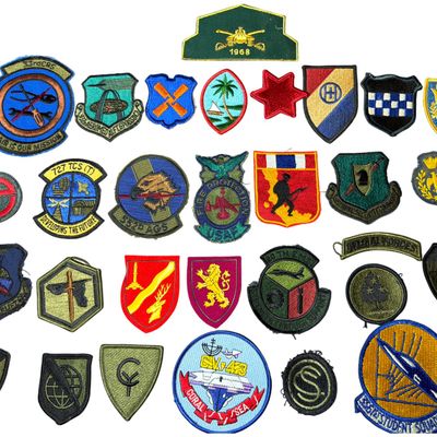 Sale Photo Thumbnail #695: A Collection of United States Air Force and Army Unit Shoulder Sleeve Insignia and Commemorative Patches