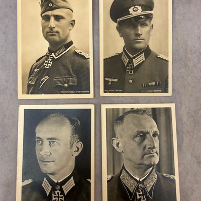 Sale Photo Thumbnail #262: WWII Nazi German Knight's Cross Recipient Portrait Postcard Lot by Hoffmann Munich