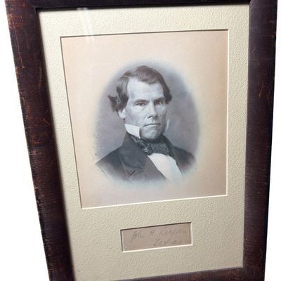 Sale Photo Thumbnail #182: Civil War Confederate Postmaster John H. Reagan Handwritten Signature and Oval Vignette Portrait Photograph