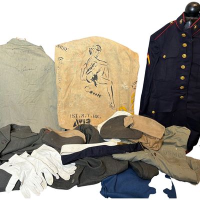 Sale Photo Thumbnail #293: WWII U.S. Marine Corps Uniforms and Personal Equipment Stamped E. Aczel Jr.