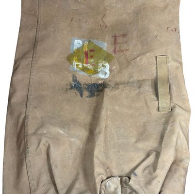 Sale Photo Thumbnail #410: WWII USMC 1st Pioneer Battalion Duffle Bag Identified to Frank T. Fetchin