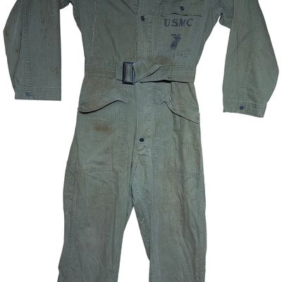 Sale Photo Thumbnail #407: USMC Stenciled Herringbone Twill Utility Coveralls Identified to S. Moskowitz