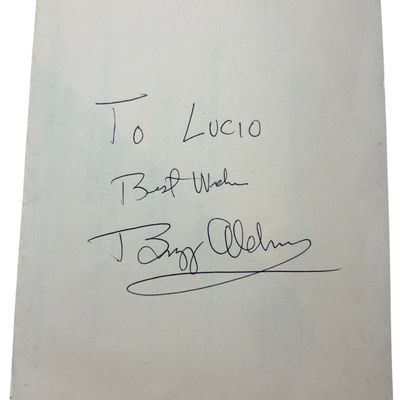 Sale Photo Thumbnail #639: NASA Apollo 11 Astronaut Buzz Aldrin Autographed Spago Restaurant Dessert Menu Dated 2004