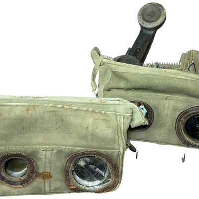 Sale Photo Thumbnail #614: A Pair of U.S. Military TA-312/PT Field Telephones in Canvas Cases