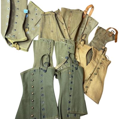 Sale Photo Thumbnail #605: Collection of USMC and US Army Canvas Leggings and Gaiters, WWI and WWII Era