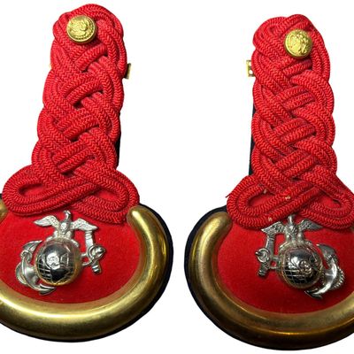 Sale Photo Thumbnail #212: Span-Am War U.S. Marine Corps 1892 Pattern Enlisted Dress Shoulder Knots by Horstmann Philadelphia