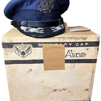 Sale Photo Thumbnail #684: United States Air Force Field Grade Officer Service Cap in Original Ace Manufacturing Company Box