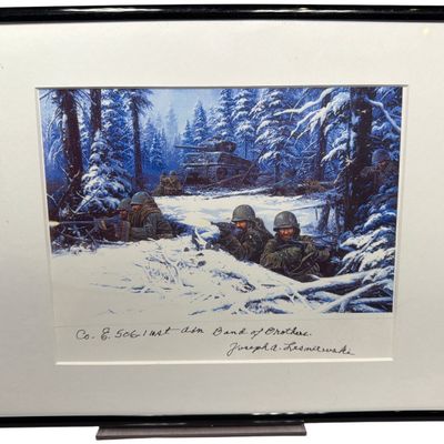 Sale Photo Thumbnail #523: WWII 101st Airborne Division Easy Co. Autograph - Joseph A. Lesniewski signed Bastogne Print