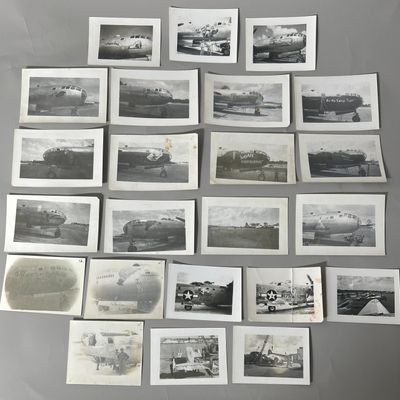 Sale Photo Thumbnail #370: WWII U.S. Army Air Force AAF Nose Art Photograph Lot including B-29 Superfortress and B-24 Liberator photos