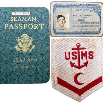 Sale Photo Thumbnail #369: A Trio of World War II U.S. Merchant Marine Documents and Uniform Insignia to Mark R. Cafferty